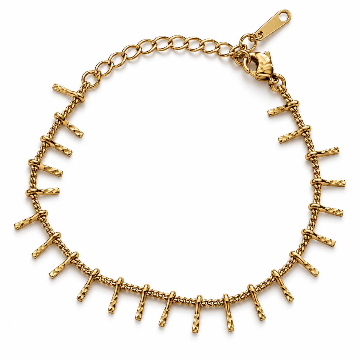 Golden Fringe Y-Chain Bracelet - Detail 2