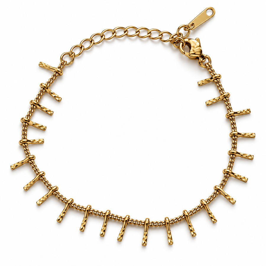 Golden Fringe Y-Chain Bracelet - Detail 2