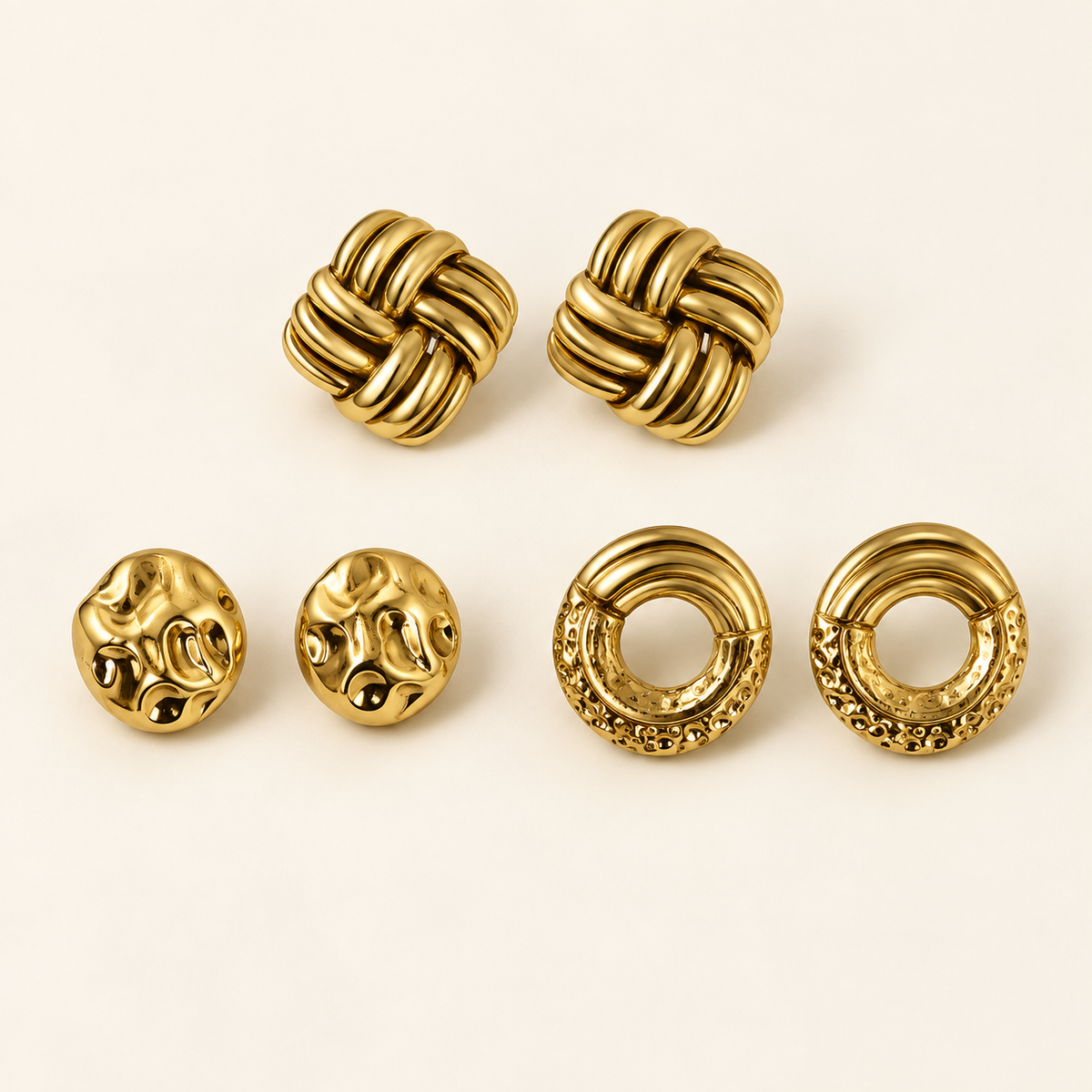Modern Shapes Trio Earring Set - Main