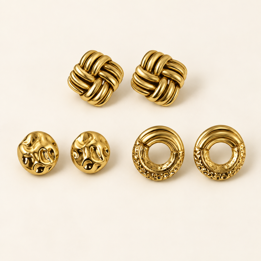 Modern Shapes Trio Earring Set - Main