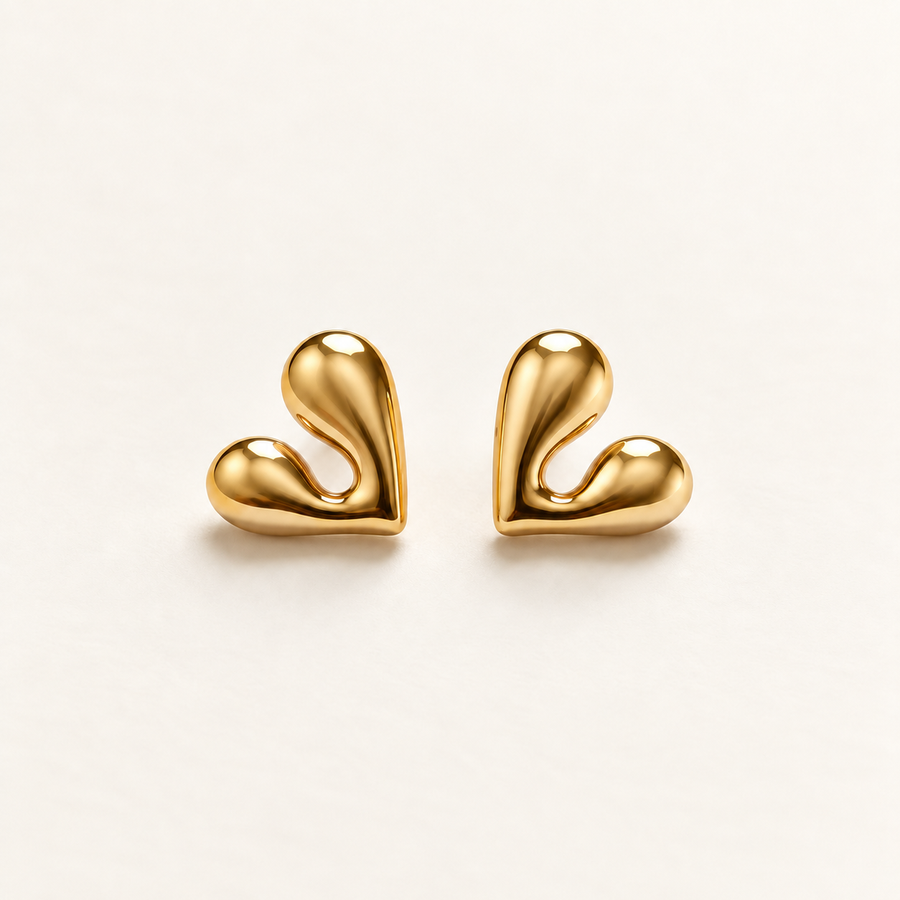 Sculpted Heart Earrings - Main