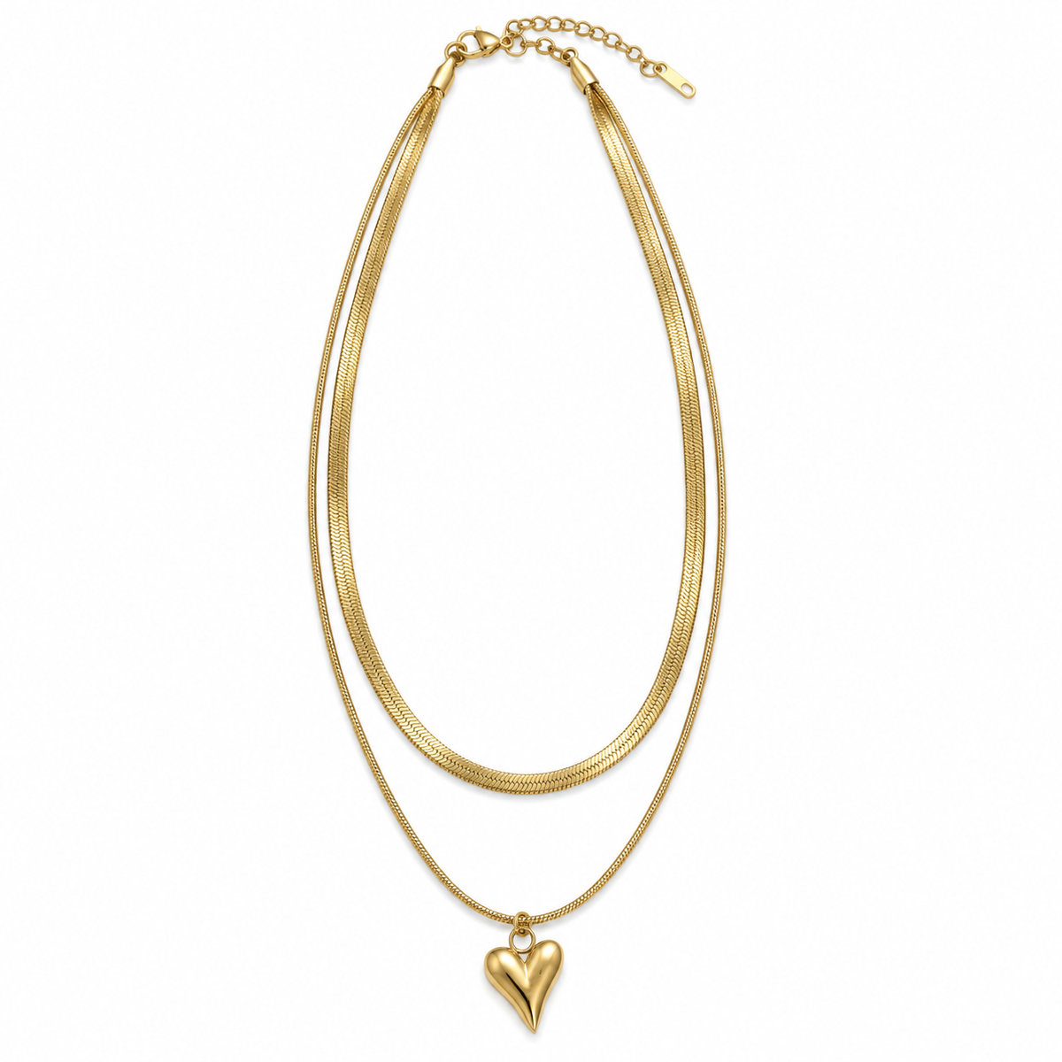 Layered Heart Necklace - Main