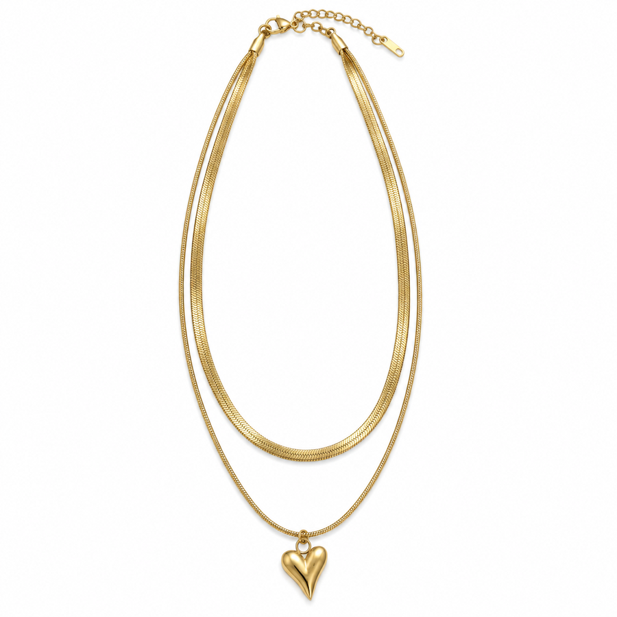 Layered Heart Necklace - Main