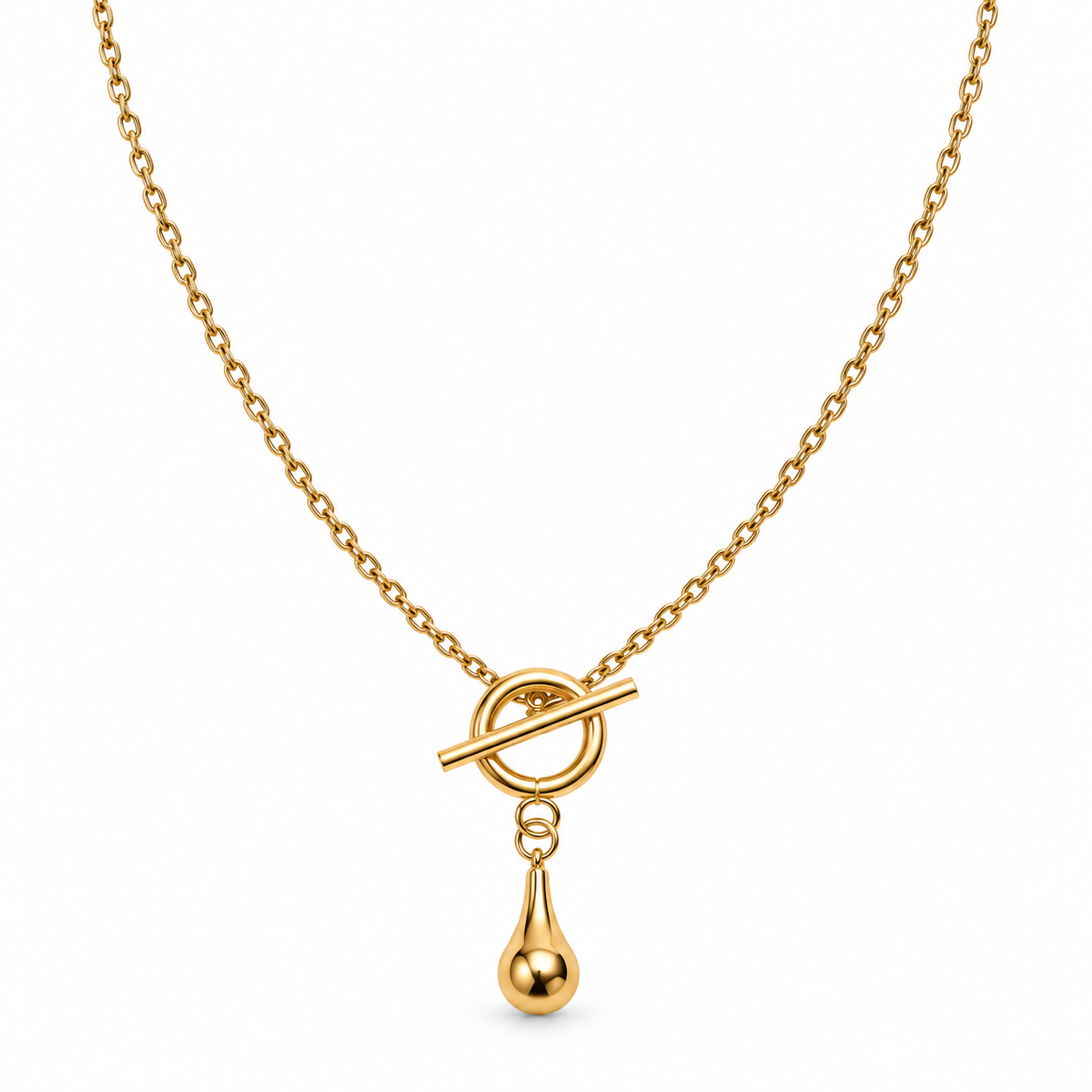Buckle Water Drop Necklace - Main