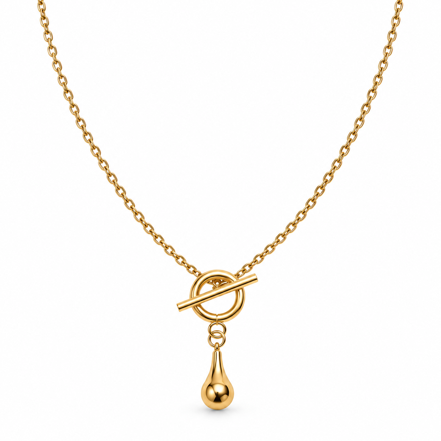 Buckle Water Drop Necklace - Main