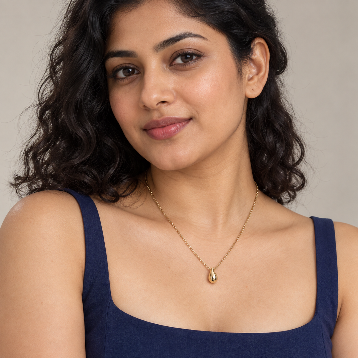 Petite Water Drop Necklace - Model