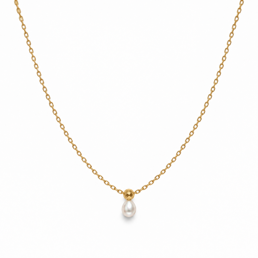 Petite Pearl Drop Necklace - Main