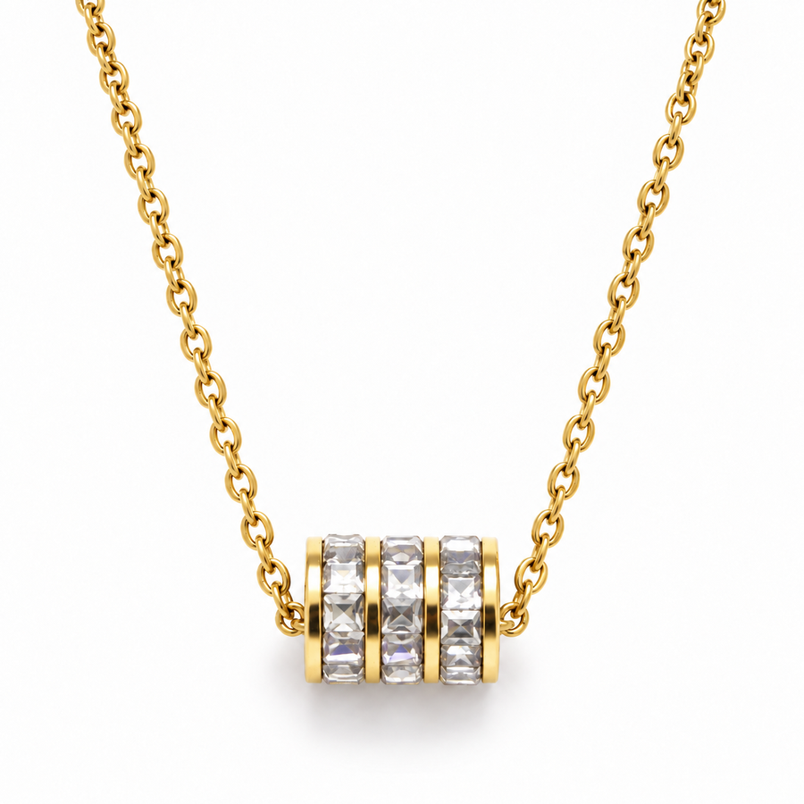 Crystal Perfume Bottle Necklace - Detail 1