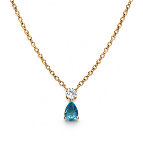 Aqua Teardrop Duo Pendant Necklace product view