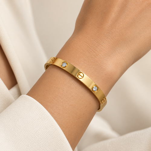 Aurelia Crystal Bangle — model photo
