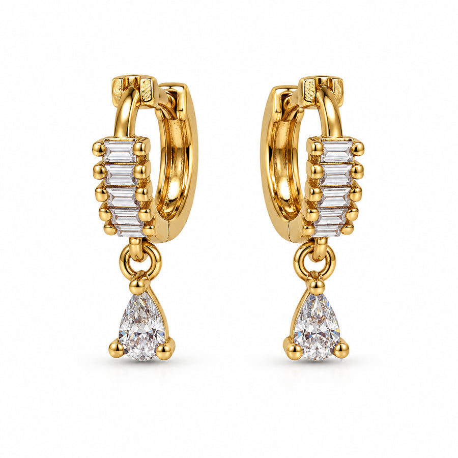 Baguette Crystal Teardrop Earrings product view
