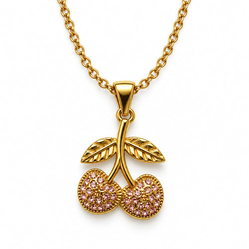 Blush Crystal Cherry Pendant Necklace product view