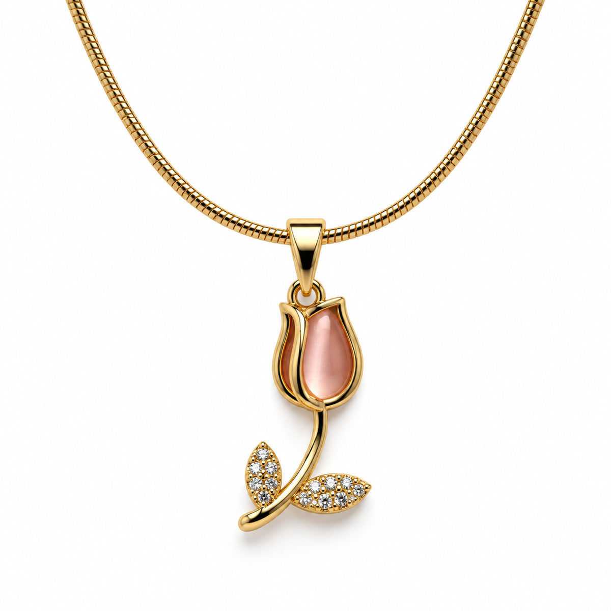 Blush Tulip Pendant Necklace product view