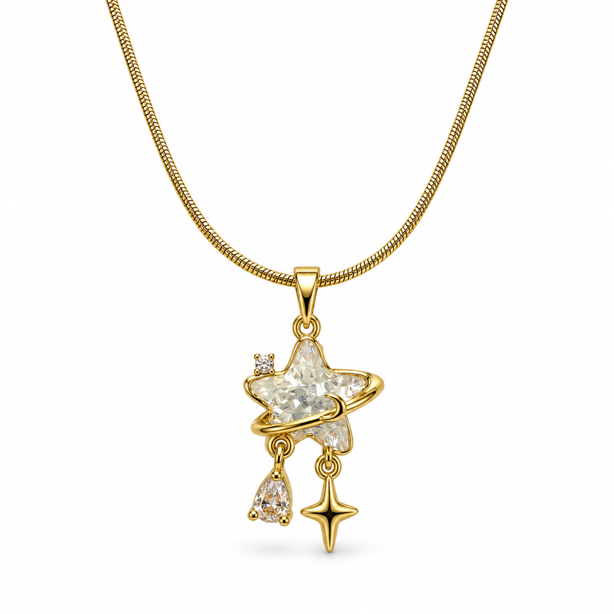 Celestial Star Orbit Pendant Necklace product view