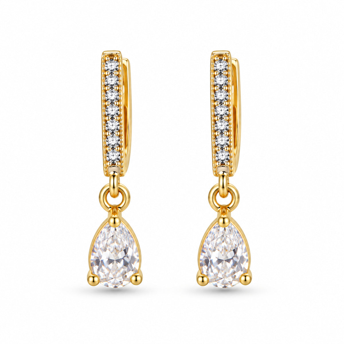 Clear Zircon Teardrop Earrings product view
