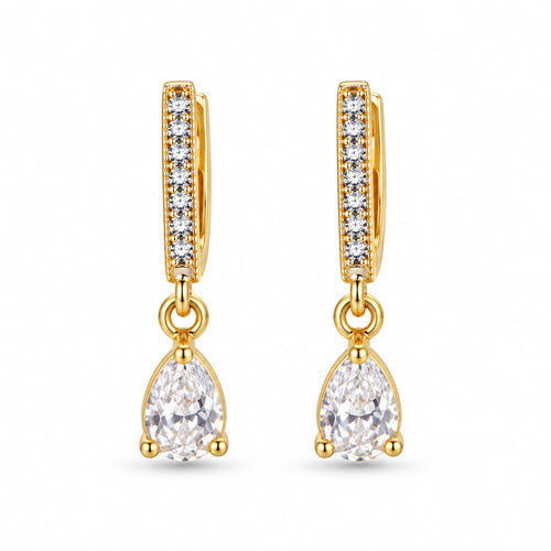 Clear Zircon Teardrop Earrings product view
