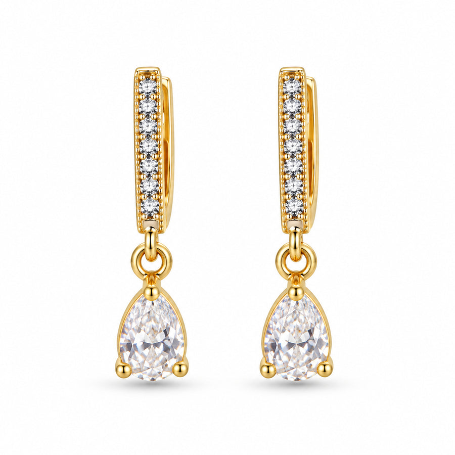 Clear Zircon Teardrop Earrings product view