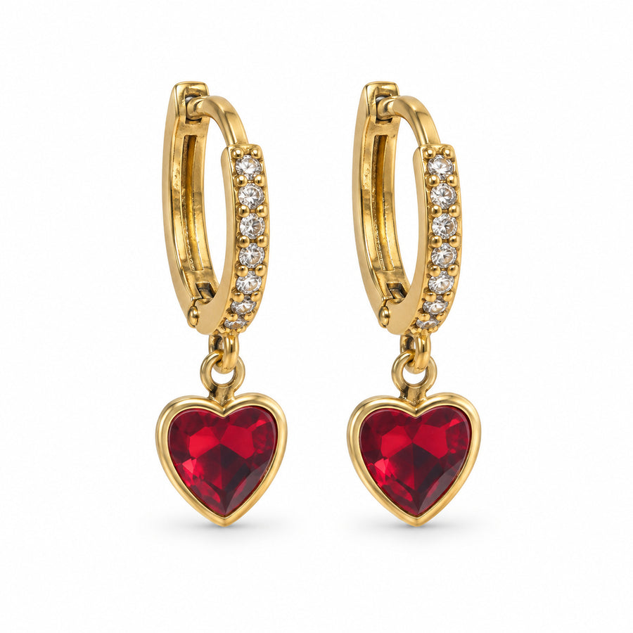 Crimson Heart Drop Earrings product view