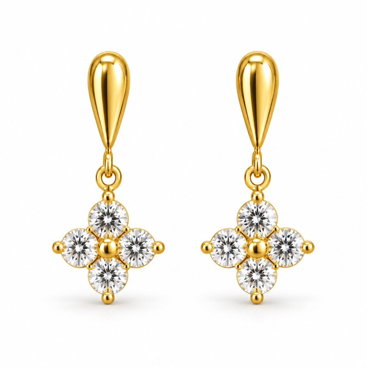 Crystal Blossom Drop Earrings - Main