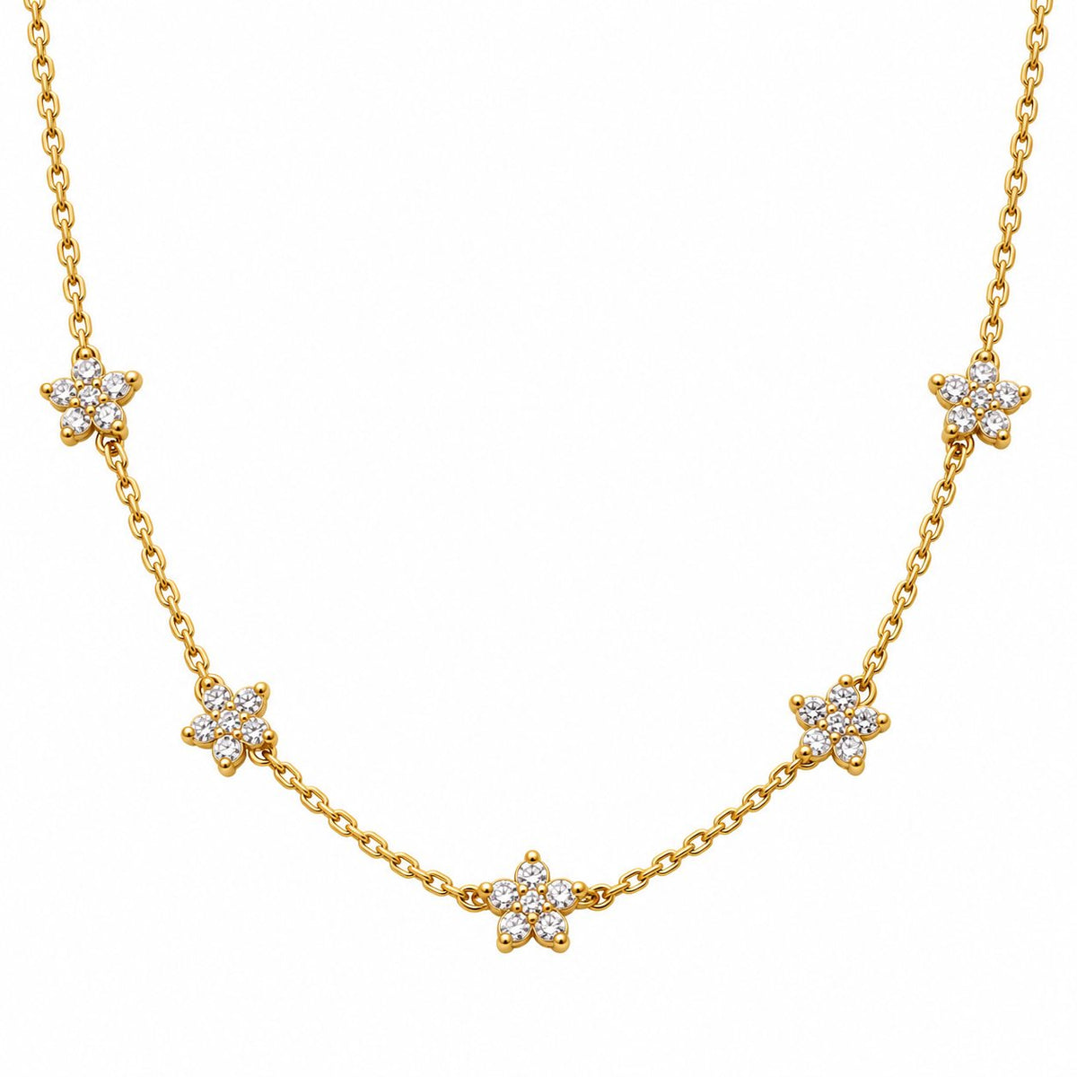 Crystal Blossom Station Necklace - Main