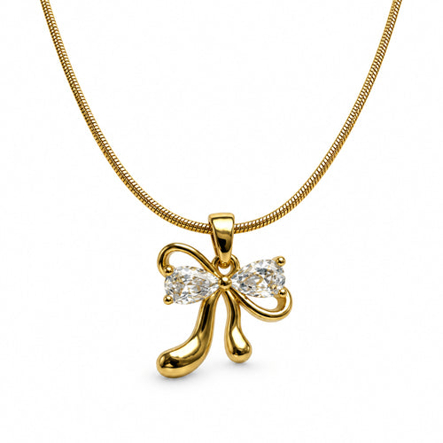 Crystal Bow Pendant Necklace product view