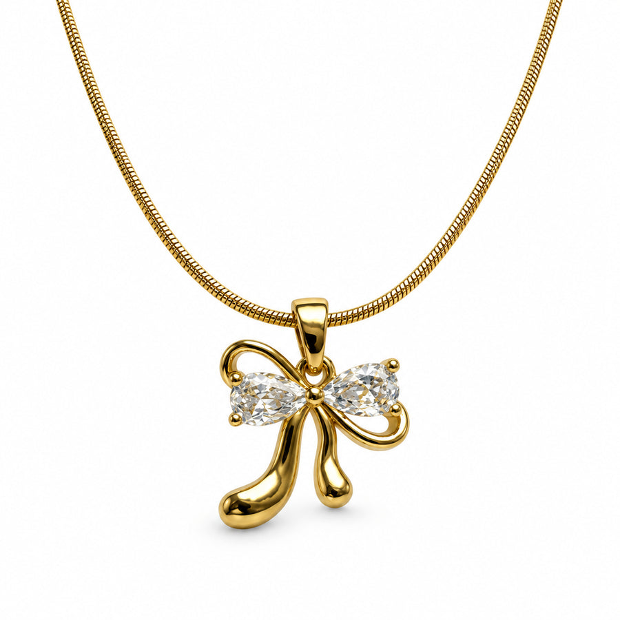 Crystal Bow Pendant Necklace product view