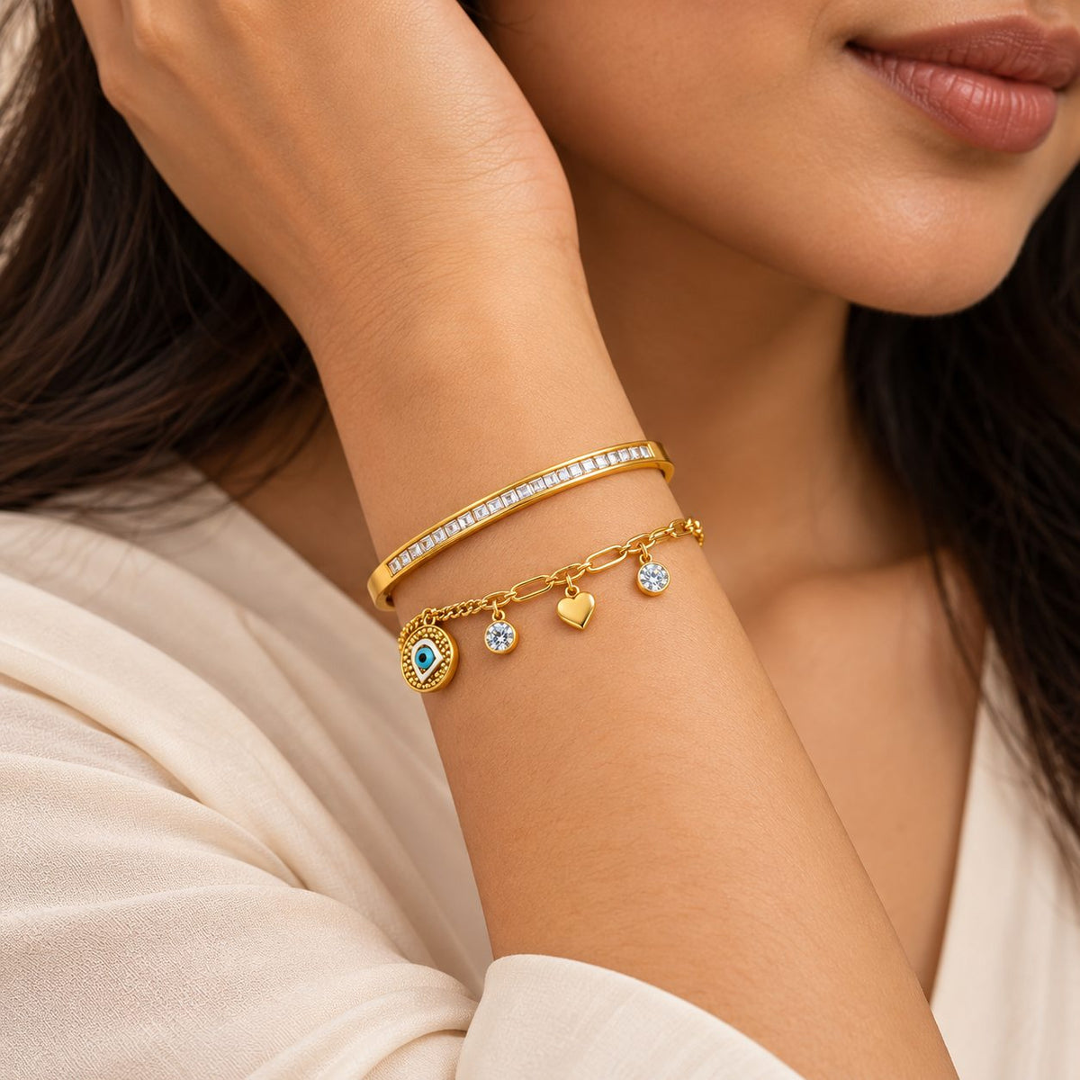 Crystal Channel Bangle - Stacking