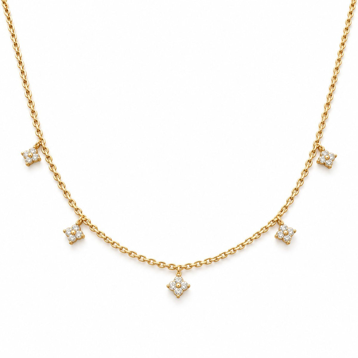 Crystal Clover Station Necklace - Main