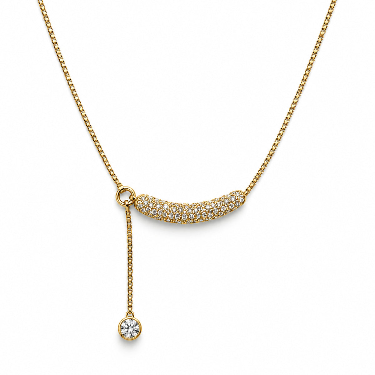 Crystal Crescent Lariat Necklace product view