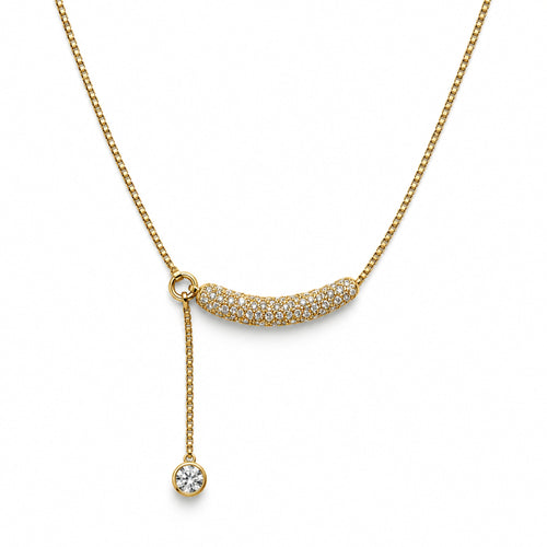 Crystal Crescent Lariat Necklace product view