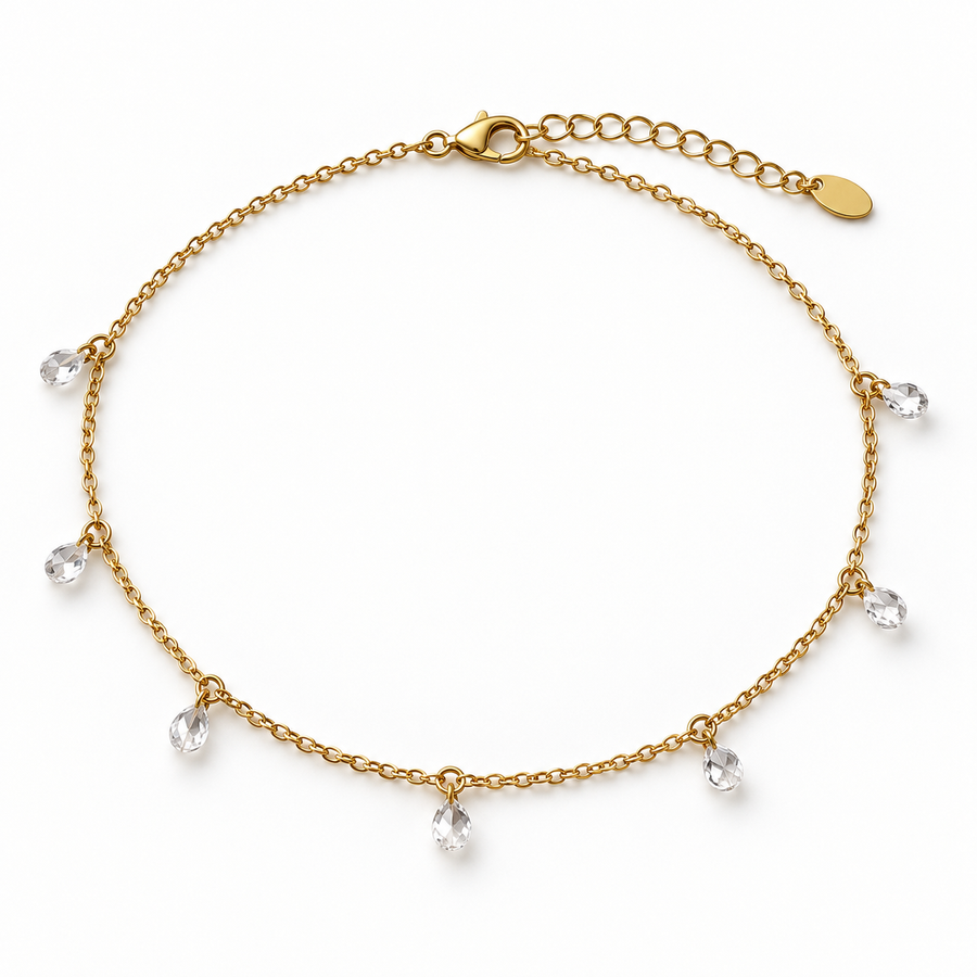 Crystal Dewdrop Anklet - Details