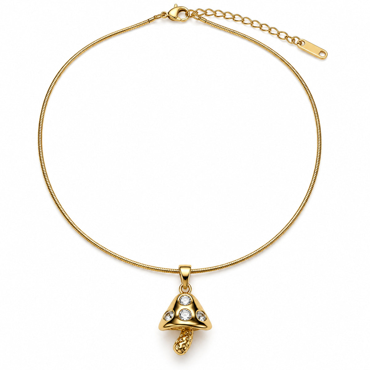 Crystal Mushroom Pendant Necklace product view