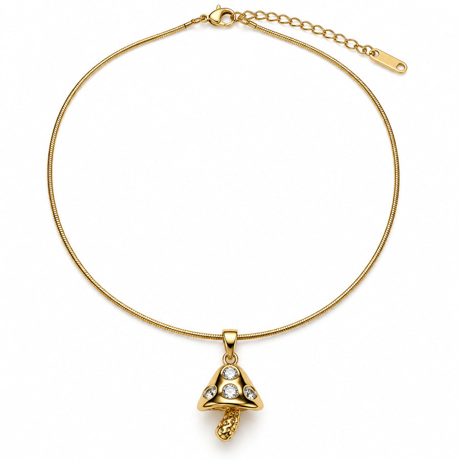 Crystal Mushroom Pendant Necklace product view