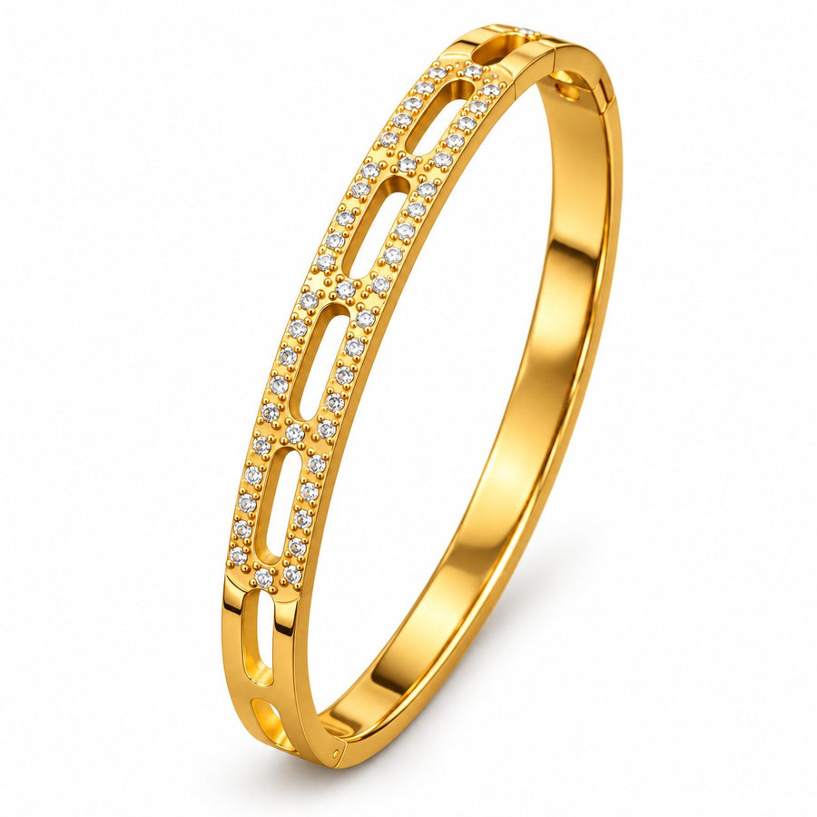 Crystal Open Slot Bangle
