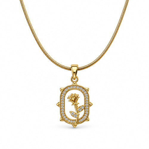Crystal Rose Frame Pendant Necklace product view