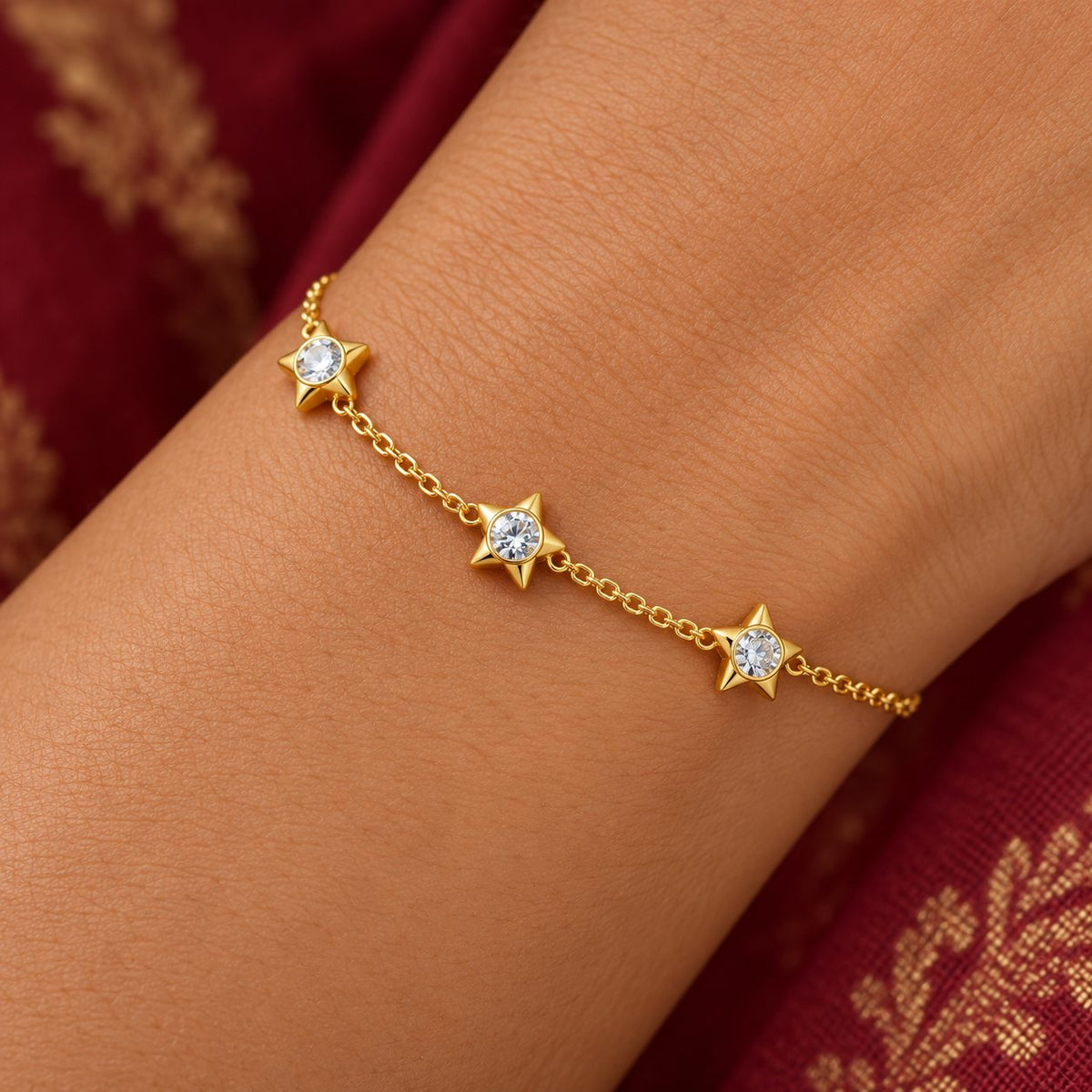 Crystal Star Trio Bracelet - Macro