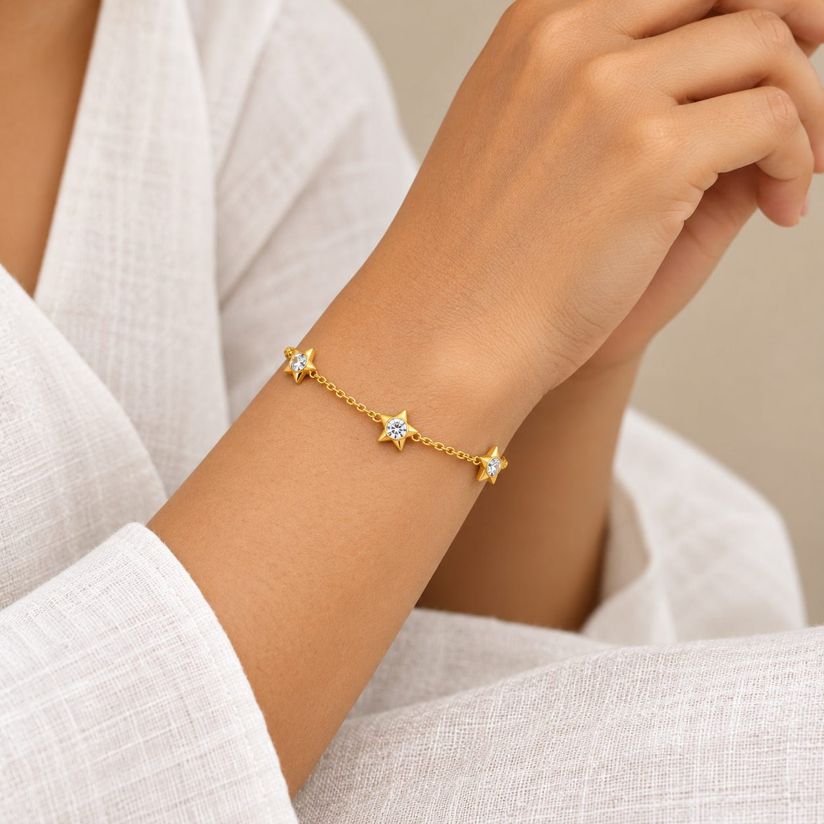 Crystal Star Trio Bracelet - Model