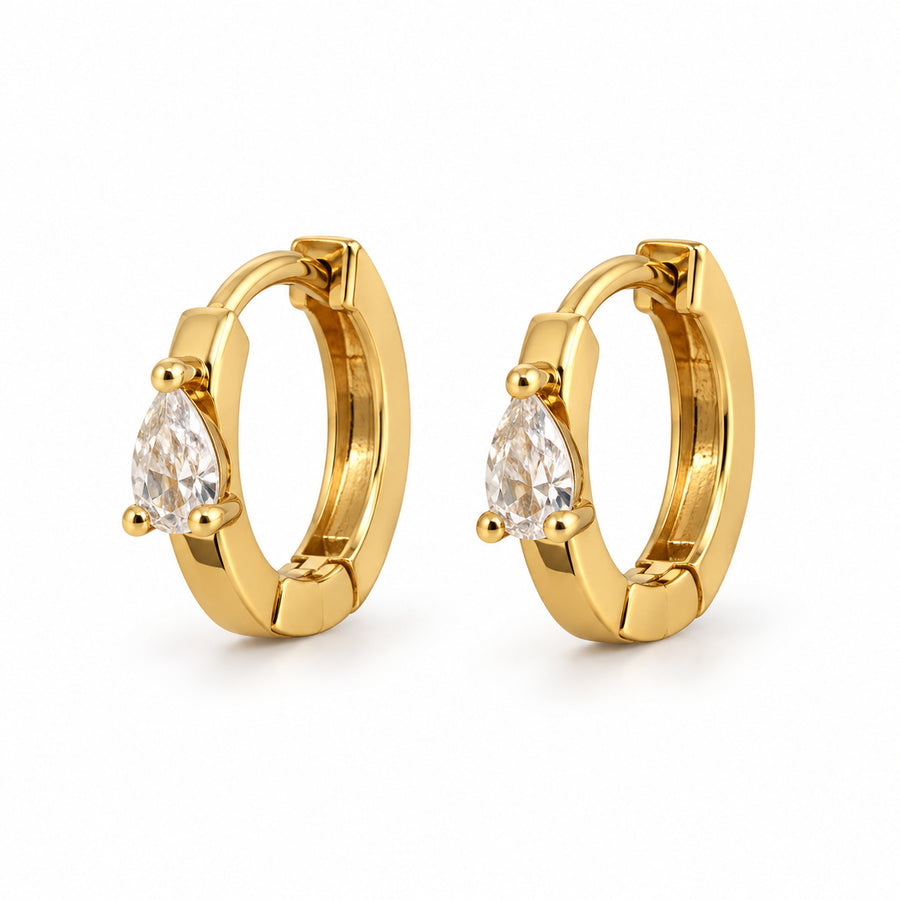 Crystal Teardrop Huggie Earrings