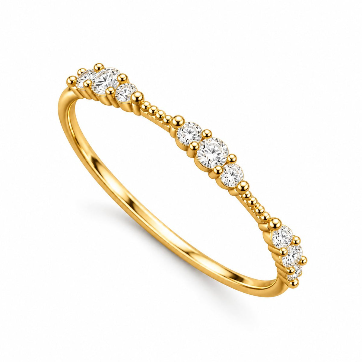 Crystal Trio Cluster Band Ring - Main