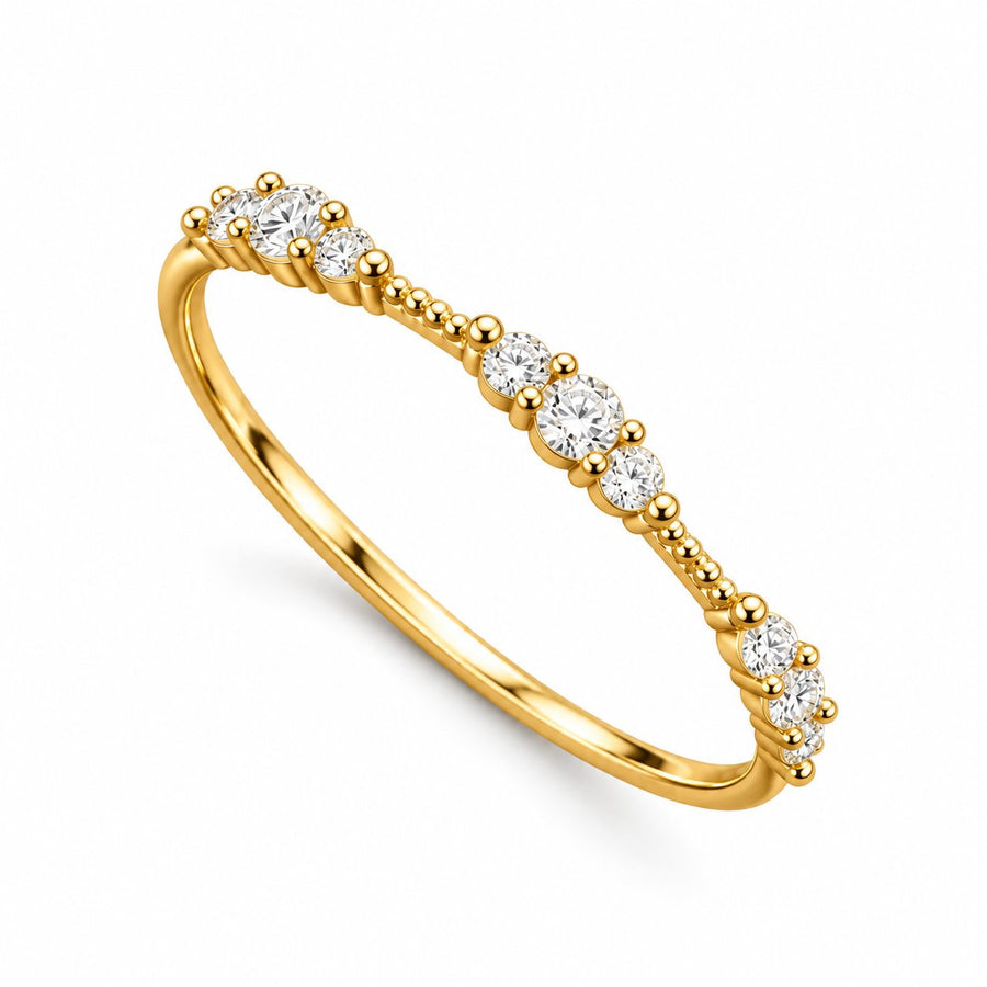 Crystal Trio Cluster Band Ring