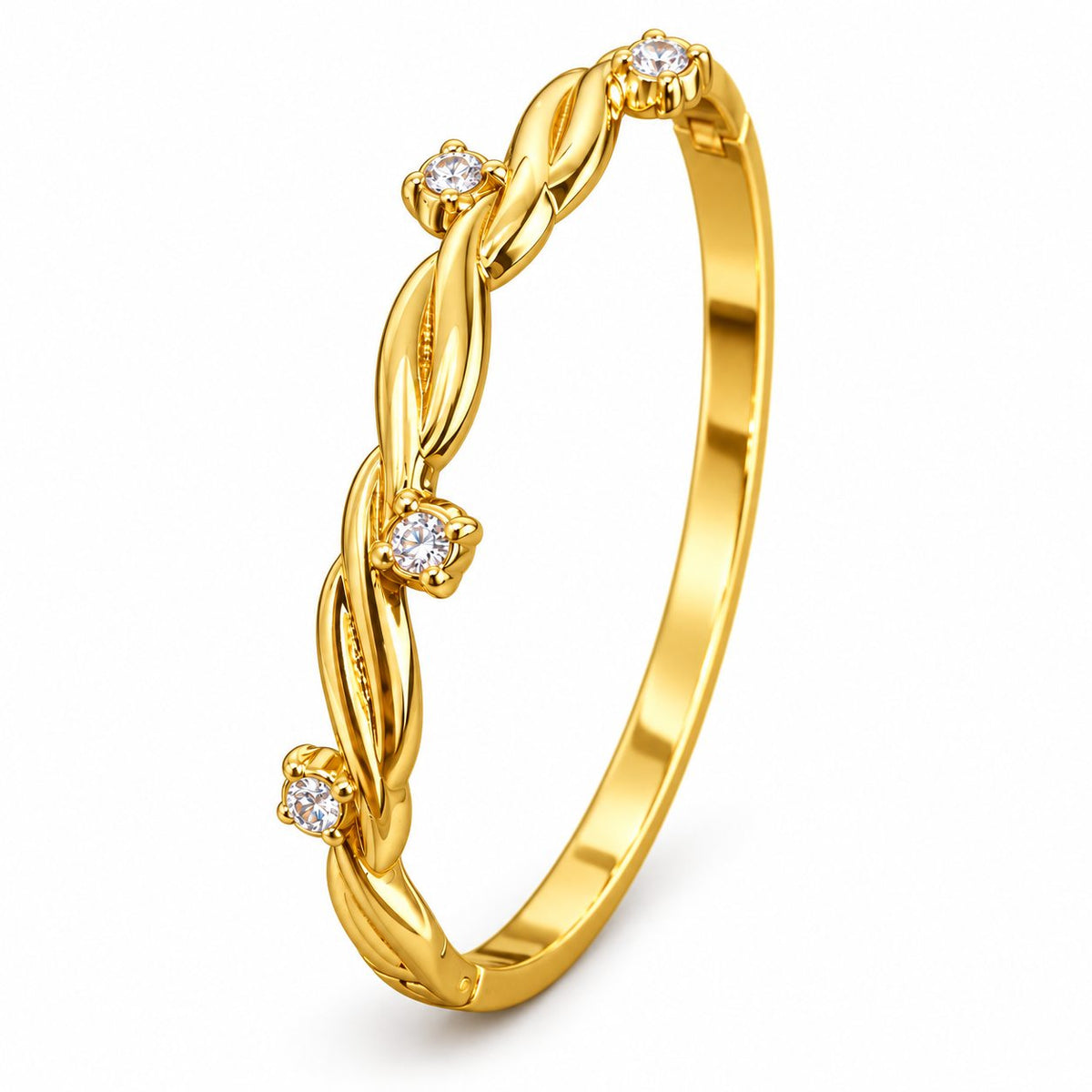 Crystal Twisted Vine Bangle - Main