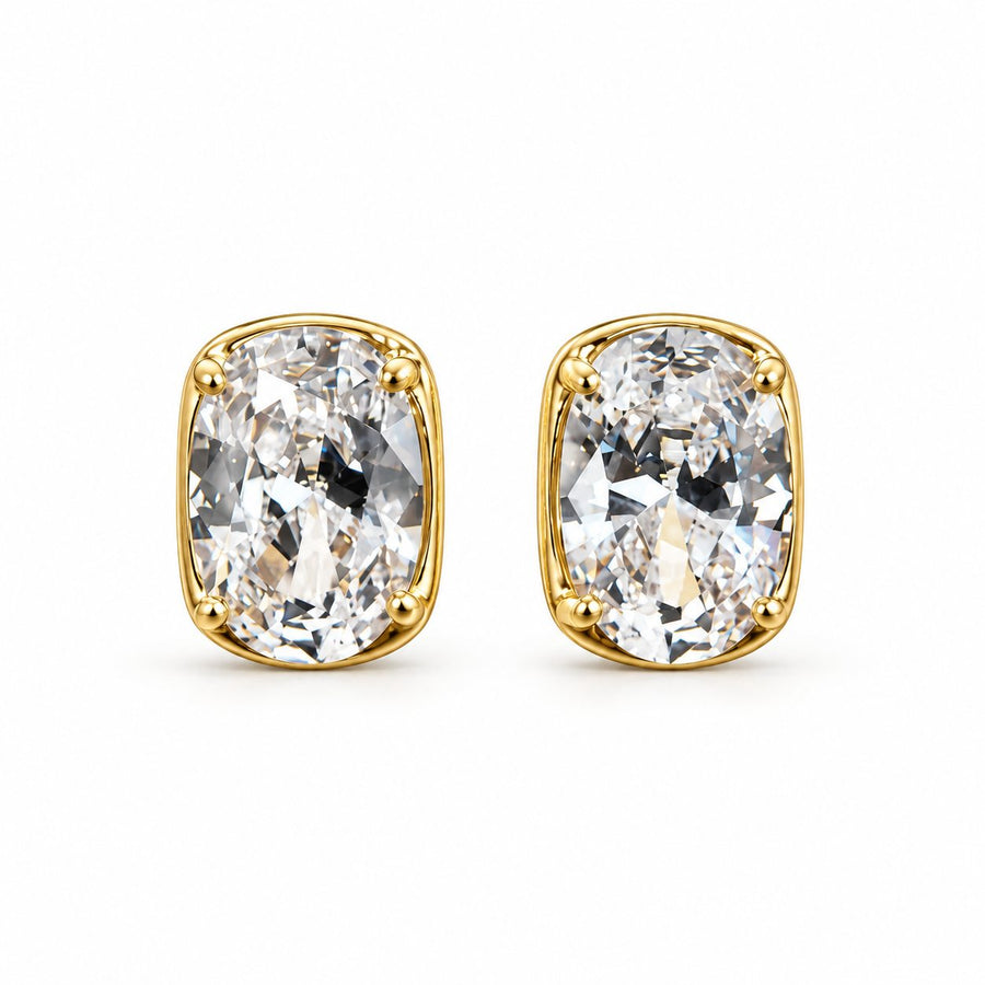 Cushion Crystal Stud Earrings