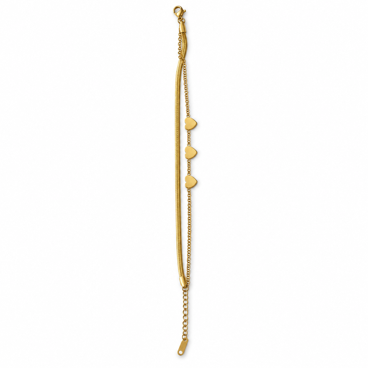 Double Chain Heart Anklet - Main