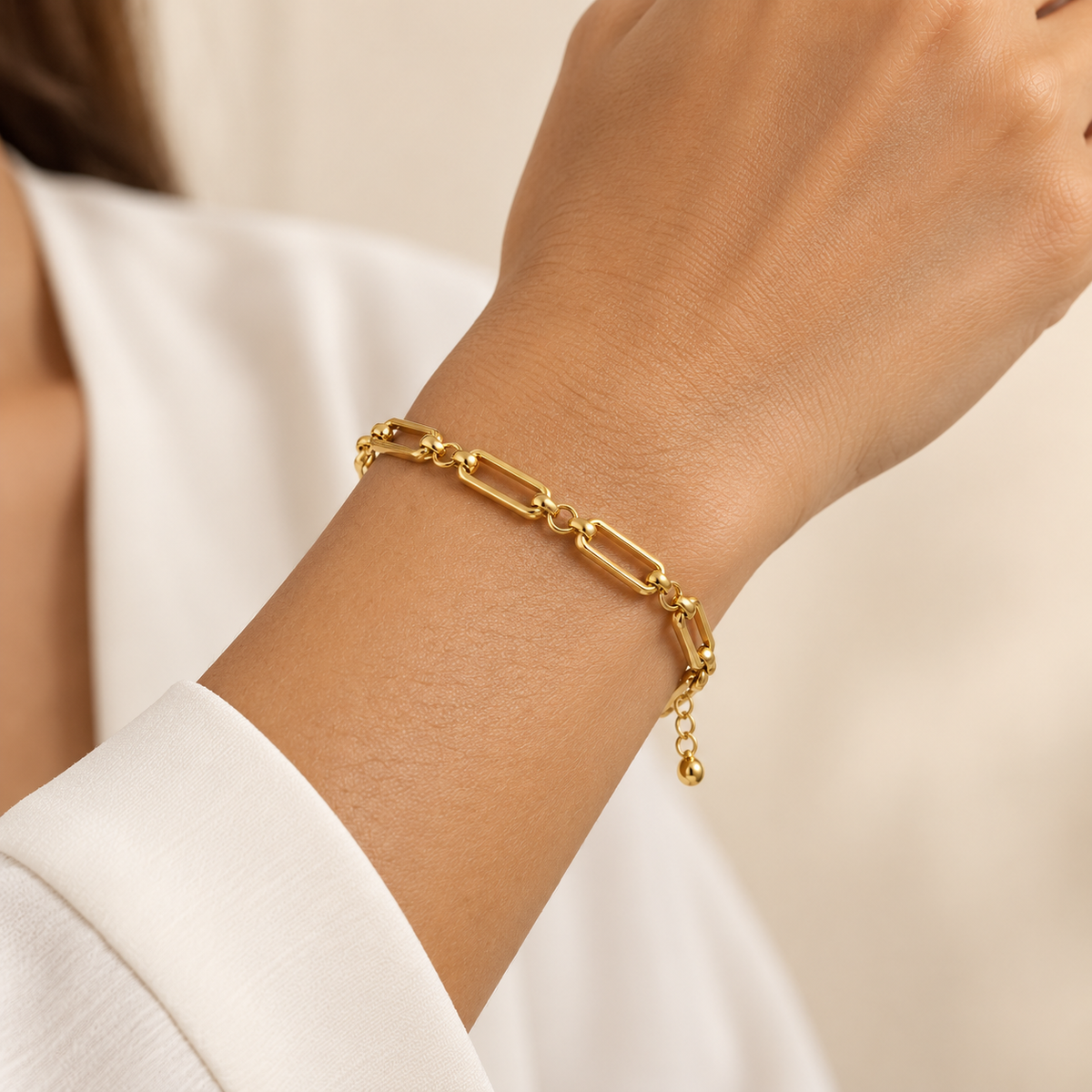 Elara Link Bracelet — model photo