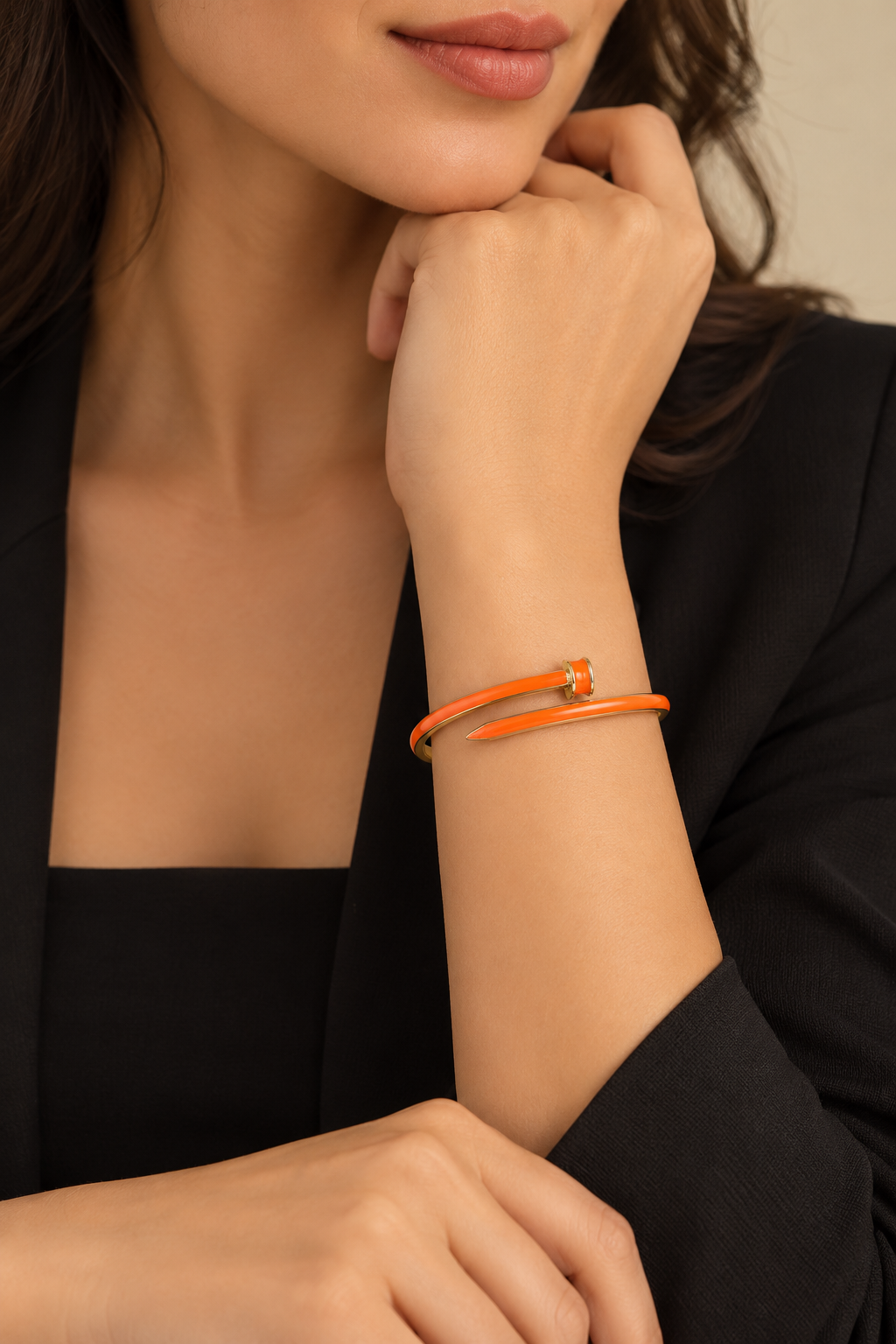 Ember Nail Bangle — model photo