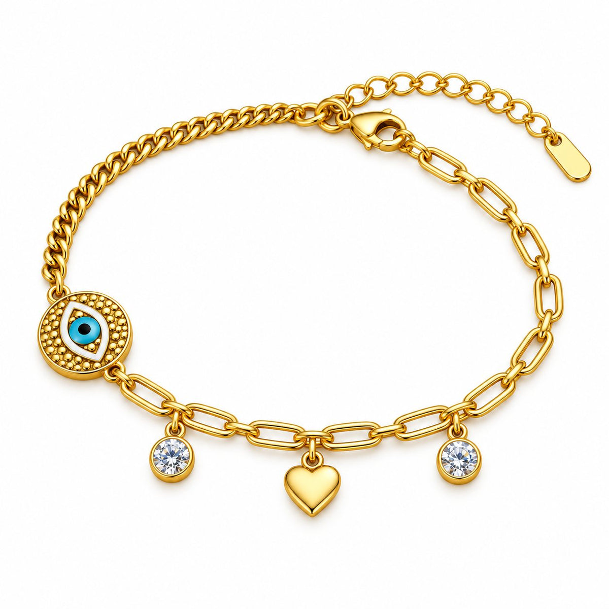 Evil Eye Heart Link Bracelet - Main