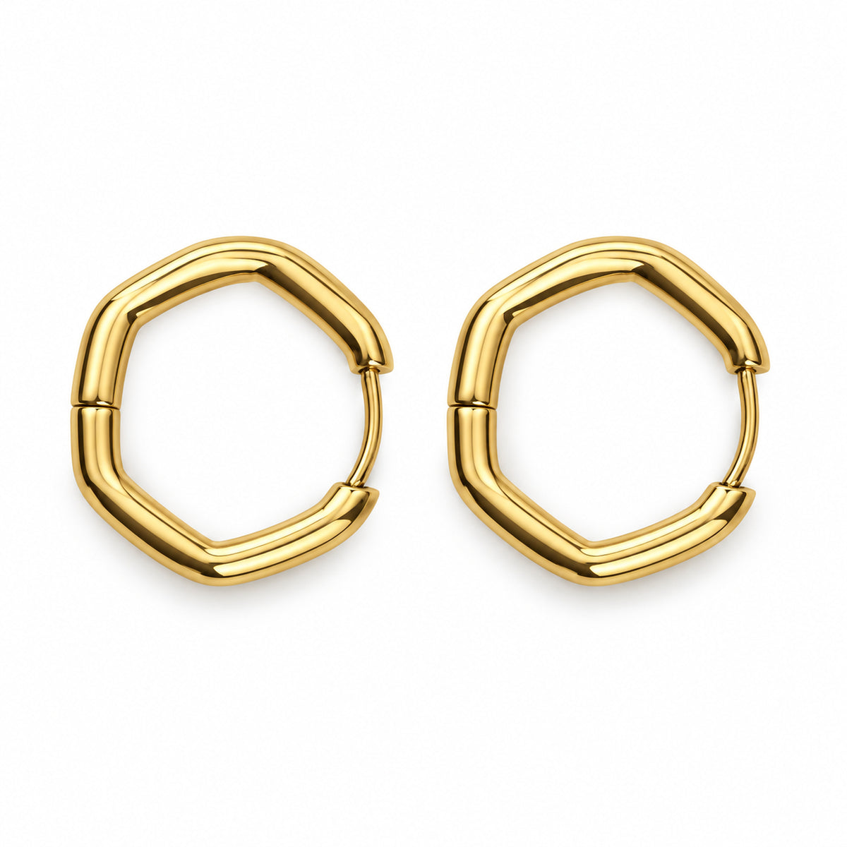 Geometric Octagon Hoop Earrings product view