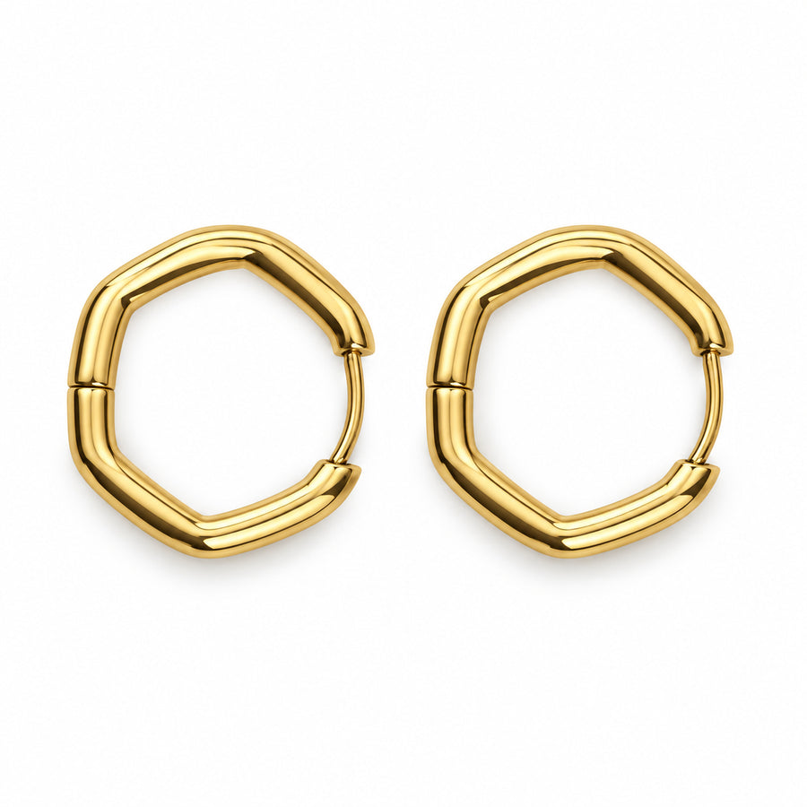 Geometric Octagon Hoop Earrings product view