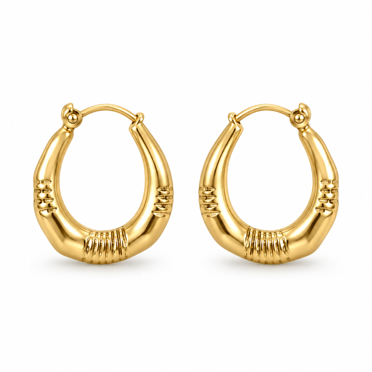 Golden Irregular Hoop Earrings - Main