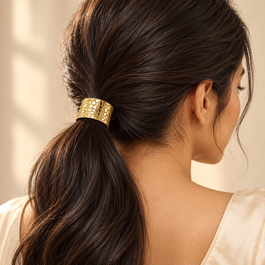 Golden Mosaic Hair Cuff - Model